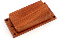 Allparts Electric Guitar Bubinga Humbucker Pickup Cover Set with Mounting Ring - No Holes (Natural)