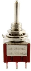 Allparts Electric Guitar DPDT On-On Round Bat Mini Switch (Chrome)