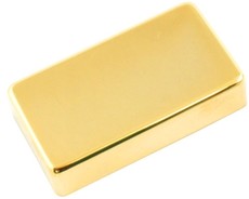 Allparts Electric Guitar Humbucker Pickup Cover Set - No Holes (Gold)