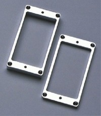 Allparts Electric Guitar Metal Curved Bottom Humbucker Mounting Ring Set (Chrome)