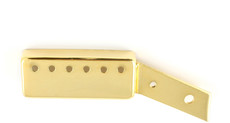 Allparts Electric Guitar Metal Humbucker Bridge Pickup Cover for Johnny Smith Style Pickups with Bracket (Gold)