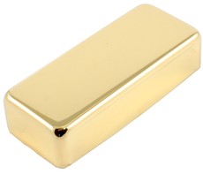 Allparts Electric Guitar Mini Humbucker Pickup Cover Set - No Holes (Gold)