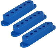 Allparts Electric Guitar Plastic Single Coil Pickup Cover Set for Fender Stratocaster Style Guitars (Blue)