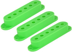 Allparts Electric Guitar Plastic Single Coil Pickup Cover Set for Fender Stratocaster Style Guitars (Green)