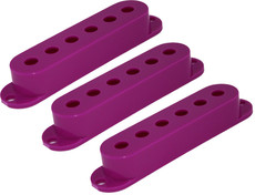 Allparts Electric Guitar Plastic Single Coil Pickup Cover Set for Fender Stratocaster Style Guitars (Purple)