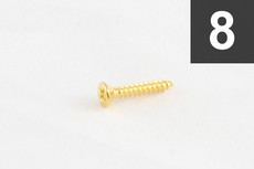 Allparts Electric Guitar Short Humbucking Pickup Mounting Ring Screws - Gold (Pack of 8)