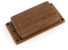 Allparts Electric Guitar Walnut Humbucker Pickup Cover Set with Mounting Ring - No Holes (Natural)