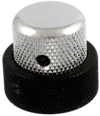 Allparts Guitar Concentric Stacked Knob with Set Screw (Chrome and Black)