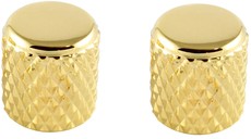 Allparts Guitar Heavy Knurl Vintage Brass Barrel Contol Knobs (Gold)