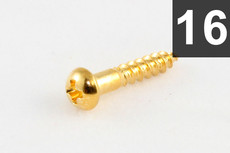 Allparts Guitar Long Machine Head Screws - Gold (Pack of 16)