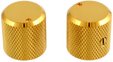 Allparts Guitar Metal Barrel Control Knobs with Set Screw and Indicator (Gold)