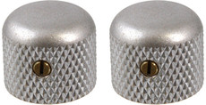 Allparts Guitar Short 5/8 Inch Tall Dome Control Knobs with Set Screw (Aged Chrome)