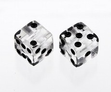 Allparts Guitar Solid Shaft Dice Contol Knob Set with Set Screw (Clear)