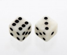 Allparts Guitar Solid Shaft Dice Contol Knob Set with Set Screw (White Pearloid)