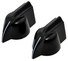 Allparts Guitar Solid Shaft Plastic Chicken Head Control Knob Set with Set Screw (Black)