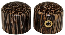 Allparts Guitar Solid Shaft Tigerwood Dome Control Knob Set with Set Screw (Natural)