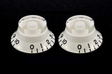 Allparts Guitar Split Shaft Bell Control Knob Set with 0-10 Indicators (White)