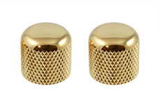 Allparts Guitar Split Shaft Plastic Dome Control Knob Set (Metallic Gold)