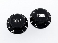 Allparts Guitar Split Shaft Plastic Top Hat Tone Control Knob Set for Fender Stratocaster Style Guitars (Black)