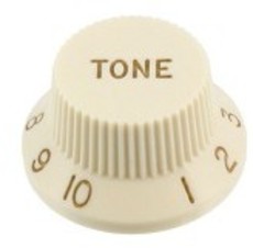 Allparts Guitar Split Shaft Plastic Top Hat Tone Control Knob Set for Fender Stratocaster Style Guitars (Parchment)