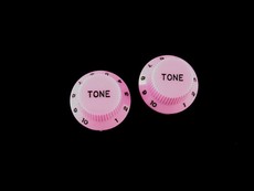 Allparts Guitar Split Shaft Plastic Top Hat Tone Control Knob Set for Fender Stratocaster Style Guitars (Pink)