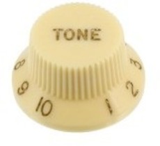 Allparts Guitar Split Shaft Plastic Top Hat Tone Control Knob Set for Fender Stratocaster Style Guitars (Vintage Cream)