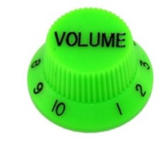 Allparts Guitar Split Shaft Plastic Top Hat Volume Control Knob Set for Fender Stratocaster Style Guitars (Green)