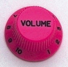 Allparts Guitar Split Shaft Plastic Top Hat Volume Control Knob Set for Fender Stratocaster Style Guitars (Hot Pink)