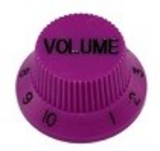 Allparts Guitar Split Shaft Plastic Top Hat Volume Control Knob Set for Fender Stratocaster Style Guitars (Purple)