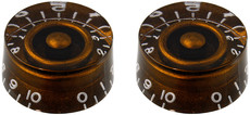 Allparts Guitar Split Shaft Speed Knob Set with 0-10 Indicators (Chocolate Brown)