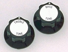 Allparts Guitar Split Shaft Tone Control Knob Set for Rickenbacker Guitars (Black)