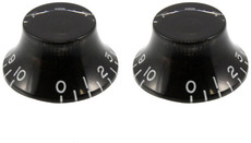 Allparts Guitar Split Shaft Vintage Bell Control Knob Set with 0-10 Indicators (Black)