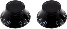 Allparts Guitar Split Shaft Vintage Bell Control Knob Set with Blue Tint and 0-10 Indicators (Black and Blue)