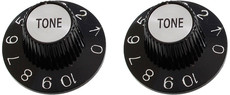 Allparts Guitar Split Shaft Witch Hat Tone Control Knob Set (Black)