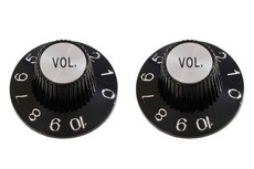 Allparts Guitar Split Shaft Witch Hat Volume Control Knob Set (Black)