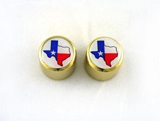 Allparts Guitar State fo Texas Art Dome Control Knobs with Set Screw (Gold)