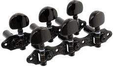 Allparts Hauser Style Classical Guitar Machine Heads Set (Black)