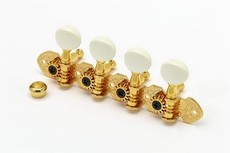 Allparts Mandolin A Style Machine Heads Set with Plastic Buttons (Gold)