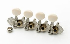 Allparts Mandolin A Style Machine Heads Set with Plastic Buttons (Nickel)