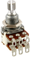 Bourns 250K Split Shaft Blend-Balance Linear Potentiometer with Center Detent (Nickel)