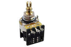 CTS 250K Split Shaft DPDT Push-Pull Audio Potentiometer (Nickel and Black)