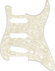 Fender 11-Hole Modern Style SSS Stratocaster Electric Guitar Pickguard (Aged White Moto)