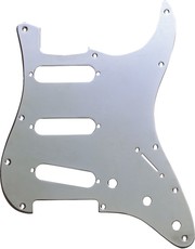 Fender 11-Hole Modern-Style Plated Brass Stratocaster SSS Pickguard (Chrome)