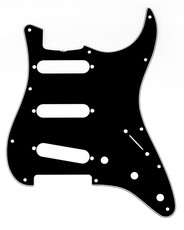 Fender 60's Vintage Style 11 Hole SSS Stratocaster Pickguard (Black)