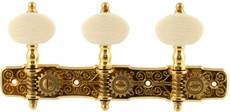 Gotoh Classical Guitar Machine Heads Set with Simulated Ivory Buttons (Gold)