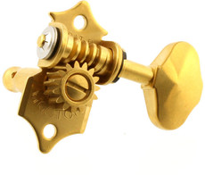 Gotoh Guitar 3 A-Side Open Gear Machine Heads Set with Butterbean Buttons (Antique Gold)