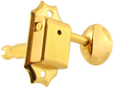 Gotoh Guitar Vintage Style 3 A-Side Split Shaft Machine Heads Set with Metal Oval Buttons (Gold)