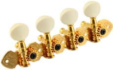 Gotoh Mandolin A Style Machine Heads Set with Oval Buttons (Gold and Cream)