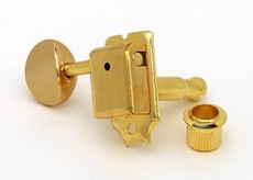 Gotoh SD91 SD Series Left-Handed Electric Guitar Vintage Style 6 In-Line Machine Heads with Metal Oval Button (Gold)