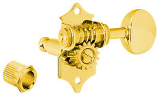 Gotoh SE700 SE Series Guitar 3 A-Side Open Gear Machine Heads Set with Metal Oval Button (Gold)